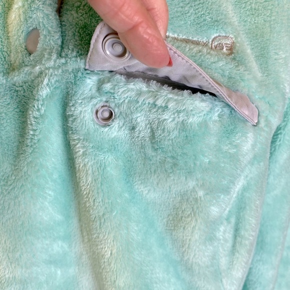 🌷Free‎ Country Mint Green with Gray Trim Pullover Fleece Women's Size L - Picture 8 of 11